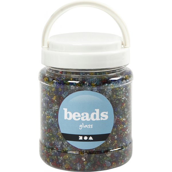 Rocailleperlen - Glänzend transparent - 1000 g Rocailleperlen - Glänzend transparent - 1000 g