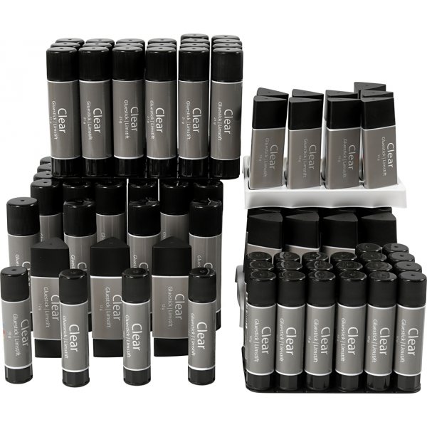 Transparente Klebestifte - verschiedene Größen - 96 Stück Transparente Klebestifte - verschiedene Größen - 96 Stück