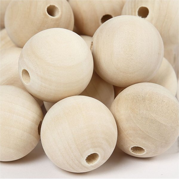 Holzperlen - 30 mm - 50 Stk