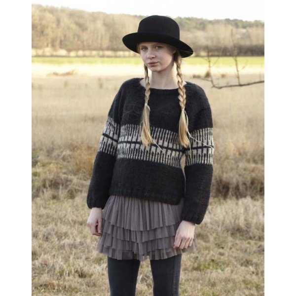 Strickanleitung - Langrmliger gemusterter Damenpullover