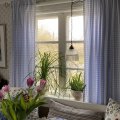 Kundenbild Baumwollstoff Gingham Medium Quadrate - Hellblau-Weiß - 140 cm