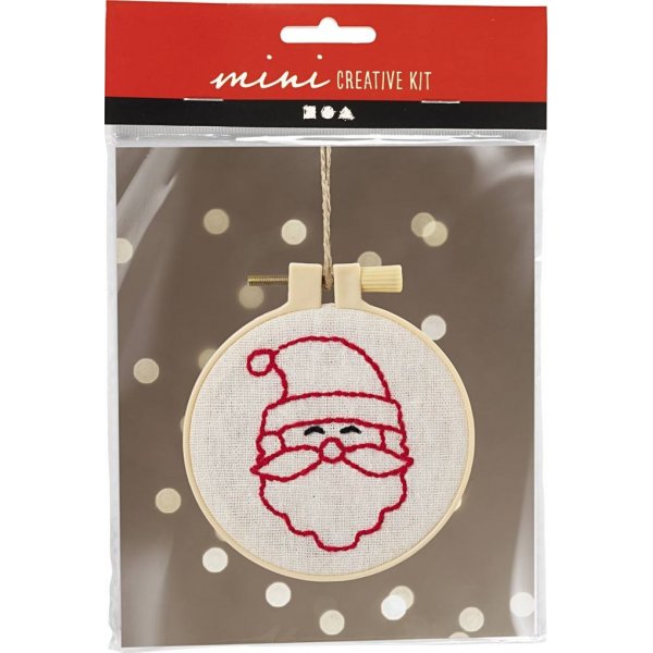 Mini-DIY-Stickerei-Set - Weihnachtsmann