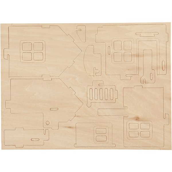 3D-Konstruktionsfigur - Haus mit Terrasse