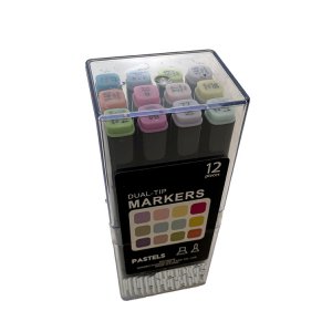 Filzstifte, 12 Stück - Farbmarker, Doppelspitze, Pastellfarben Filzstifte, 12 Stück - Farbmarker, Doppelspitze, Pastellfarben