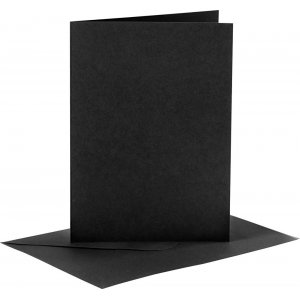 Karten und Umschläge - Schwarz - 11,5 x 16,5 cm - 4 Sets Karten und Umschläge - Schwarz - 11,5 x 16,5 cm - 4 Sets