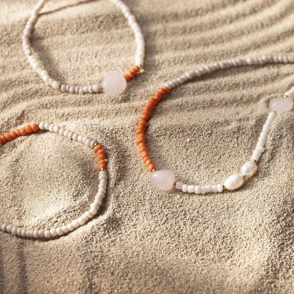 Mini-DIY-Kit Schmuck, Halsketten und Armbänder aus Rosenquarz Mini-DIY-Kit Schmuck, Halsketten und Armbänder aus Rosenquarz