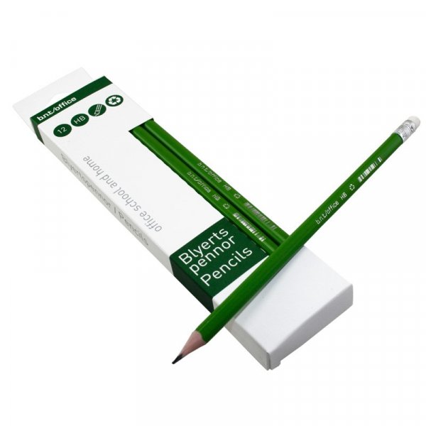 Bleistift mit Radiergummi HB Grn - 12er-Pack
