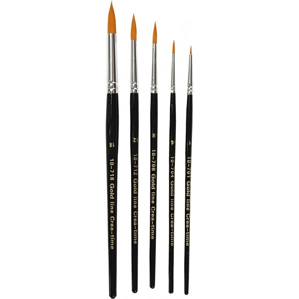 Gold Line Pinsel - Nr. 1+4+8+12+18 - rund - 5 Stk Gold Line Pinsel - Nr. 1+4+8+12+18 - rund - 5 Stk