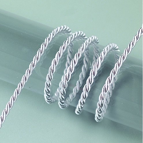 Kordel Viskose 4 mm - 25 Meter - silberfarben Kordel Viskose 4 mm - 25 Meter - silberfarben