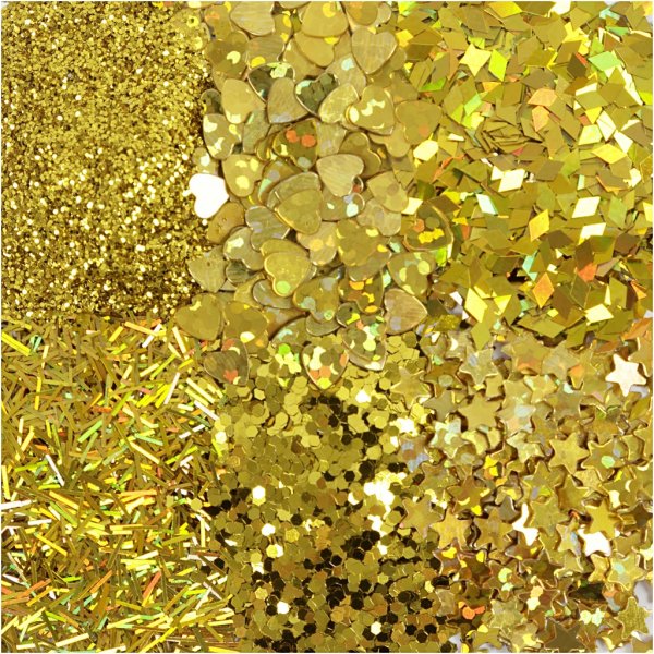 Glitzer und Pailletten - Gold - 6 x 5 g Glitzer und Pailletten - Gold - 6 x 5 g