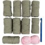 DIY Kit Hkeln, olivgrn, stabile Tasche