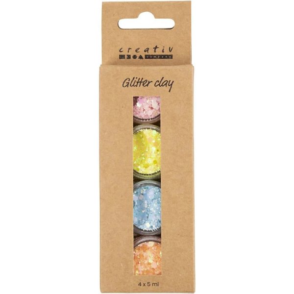 Glitzerknete, Pastellfarben 4x5 ml Glitzerknete, Pastellfarben 4x5 ml