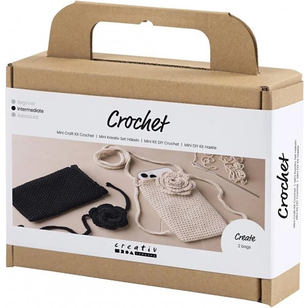 Mini DIY Kit Häkeln, Tasche mit Rose Mini DIY Kit Häkeln, Tasche mit Rose