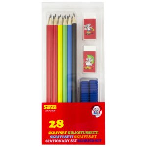 28-teiliges Stifteset - Bleistifte, Stiftgriffe und Radiergummis 28-teiliges Stifteset - Bleistifte, Stiftgriffe und Radiergummis
