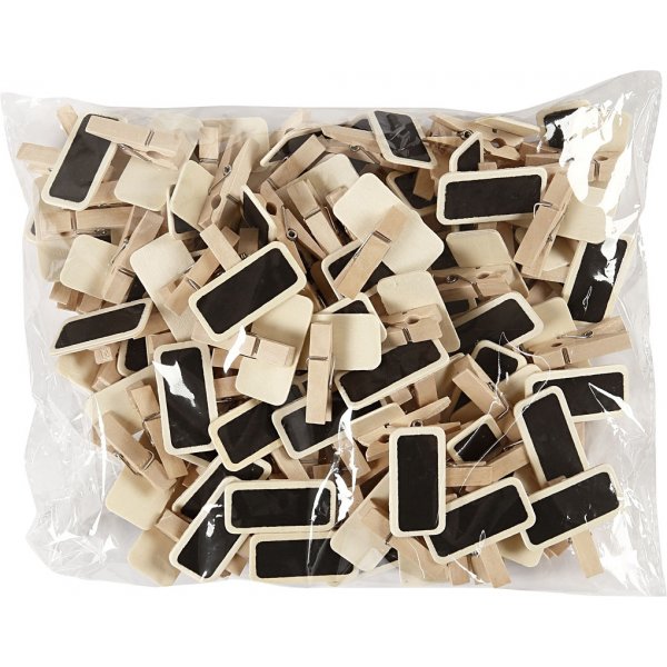Brett mit Clip - 4 x 2 cm - 100 Stk Brett mit Clip - 4 x 2 cm - 100 Stk