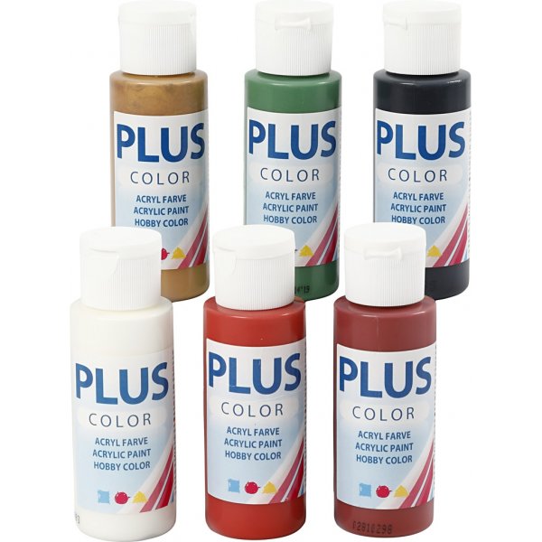 Plus Color Hobbyfarbe - Weihnachtsfarben - 6 x 60 ml