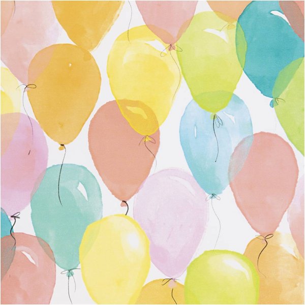 Geschenkpapier - Pastellfarben - Luftballons - 5 m Geschenkpapier - Pastellfarben - Luftballons - 5 m