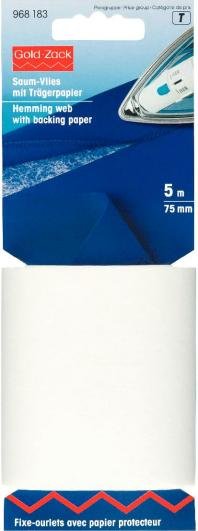 Saumfixierung mit Trgerpapier 75mm wei 5m