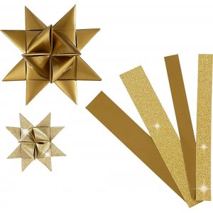 Sternstreifen - Gold - Glitzer, Lack - Ø6,5+11,5 cm - 40 Streifen Sternstreifen - Gold - Glitzer, Lack - Ø6,5+11,5 cm - 40 Streifen