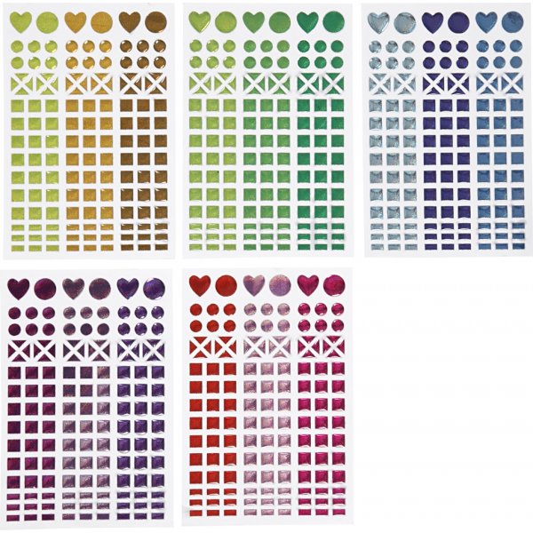 Aufkleber für Mosaik - gemischte Farben - 10 Blatt Aufkleber für Mosaik - gemischte Farben - 10 Blatt