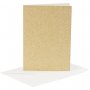 Karten und Umschlge - Gold - Glitzer - 11,5 x 16,5 cm - 4 Sets