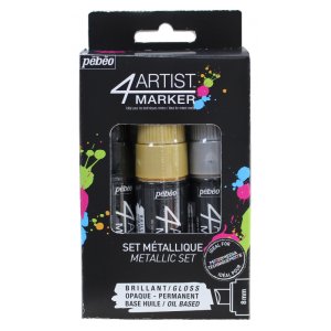 lbasierter Marker - Pebeo 4Artist - Markerset 3x8mm Metall