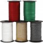 Geschenkkordel - gemischte Farben - Glitzer - 5 x 100 m