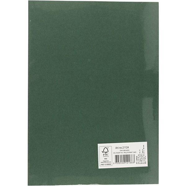 Farbiger Karton - dunkelgrün - A4 - 180 g - 20 Blatt Farbiger Karton - dunkelgrün - A4 - 180 g - 20 Blatt