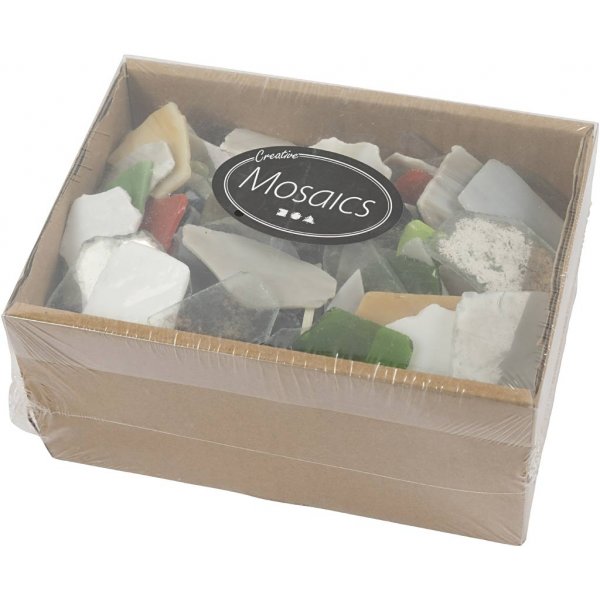 Glasmosaik - gemischte Farben - Inhalt kann variieren - 15-60 mm - 2 kg Glasmosaik - gemischte Farben - Inhalt kann variieren - 15-60 mm - 2 kg