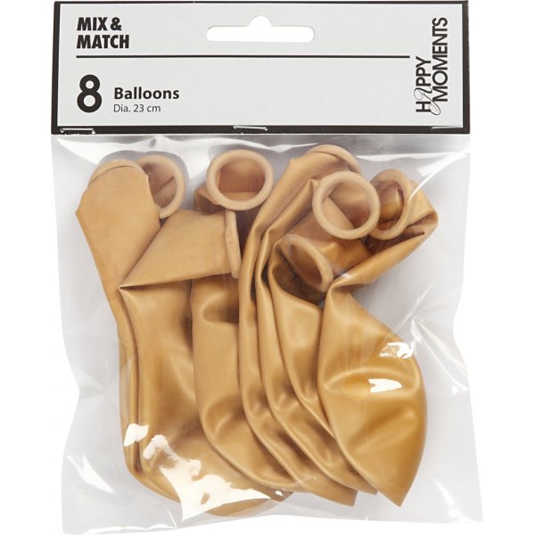 Luftballons - Gold - Ø23 cm - 8 Stk Luftballons - Gold - Ø23 cm - 8 Stk