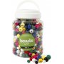 Holzperlen - rund - gemischte Farben - 400 ml