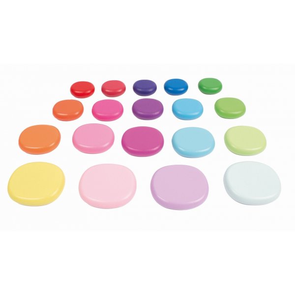 Runde bunte Holzsteine 20 Stk Runde bunte Holzsteine 20 Stk