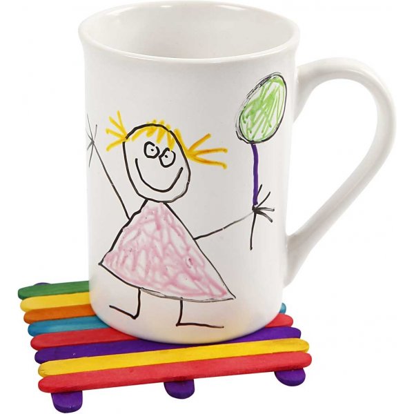 Glitzer und Holzstbchen - gemischte Farben