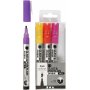 Glas- und Porzellanmarker - Orange - Lila - Hellrot - Gelb - Halbdeckend - 1-2 mm - 4 Stk