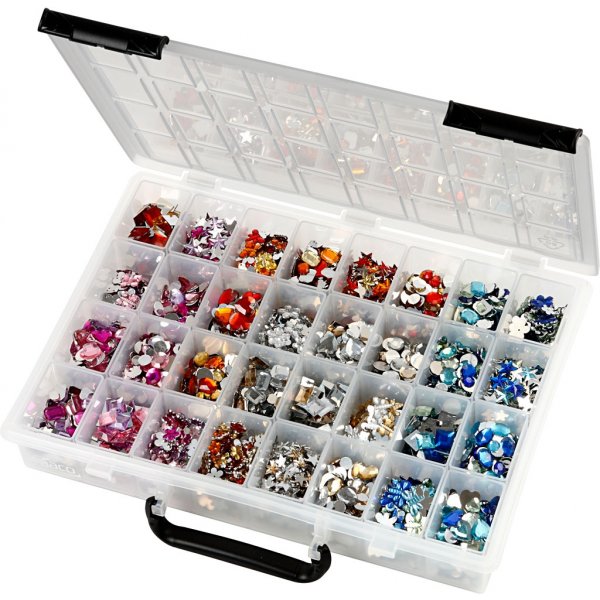 Strasssteine - gemischte Farben - Ø6-16 mm - 32 x 360 Stk Strasssteine - gemischte Farben - Ø6-16 mm - 32 x 360 Stk