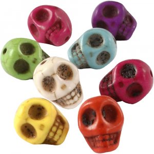 Howlith-Perlen, kräftige Farben, 12 mm - 32 Stück. Howlith-Perlen, kräftige Farben, 12 mm - 32 Stück.