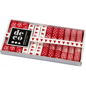 Dekoband - Rot-Weiß-Harmonie - 12 x 1 m Dekoband - Rot-Weiß-Harmonie - 12 x 1 m