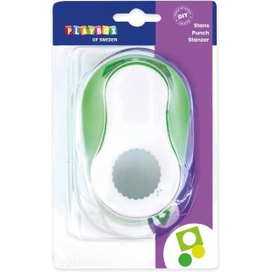 Stanzkreis spitzer Rand 5 cm - Grün/Weiß Stanzkreis spitzer Rand 5 cm - Grün/Weiß