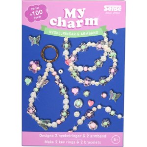Perlenarmband und Schlüsselanhänger, grün-rosa - selbst gestalten Perlenarmband und Schlüsselanhänger, grün-rosa - selbst gestalten
