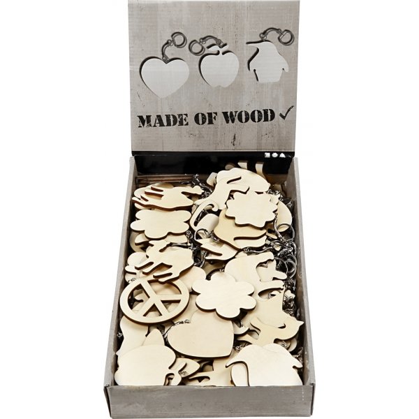 Schlüsselanhänger mit Holzschild - 128 Stk Schlüsselanhänger mit Holzschild - 128 Stk