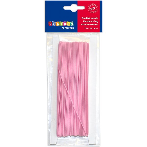 Elastische Kordel rosa 25 m  1 mm