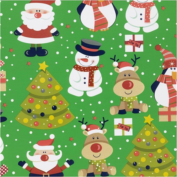 Geschenkpapier - grün - Weihnachtsmotiv - 5 m Geschenkpapier - grün - Weihnachtsmotiv - 5 m