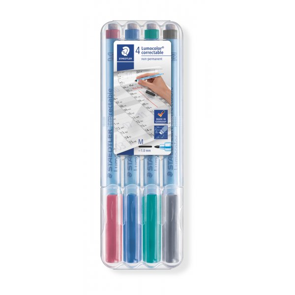 Markierstift, lschbar, Lumocolor, 1 mm, 4 Farben