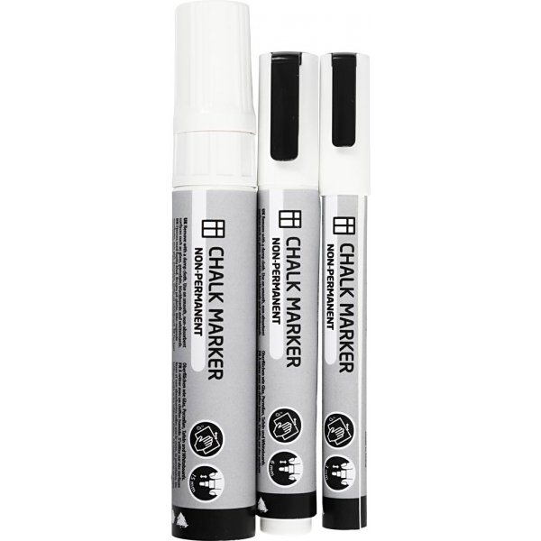 Kreidemarker - weiß - 3 Stk Kreidemarker - weiß - 3 Stk
