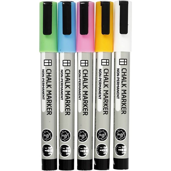 Kreidemarker - kräftige Farben - 5 Stk Kreidemarker - kräftige Farben - 5 Stk