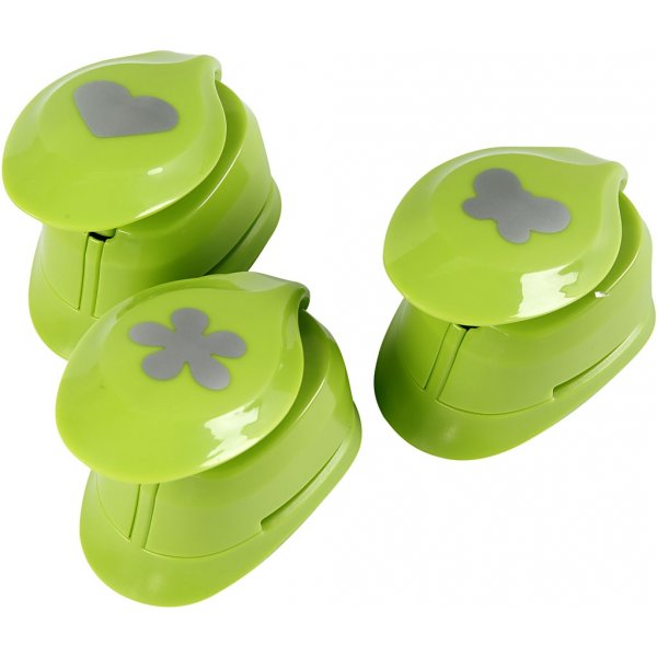 Papierstanzer - Blume - Schmetterling und Herz - 3 Stk Papierstanzer - Blume - Schmetterling und Herz - 3 Stk