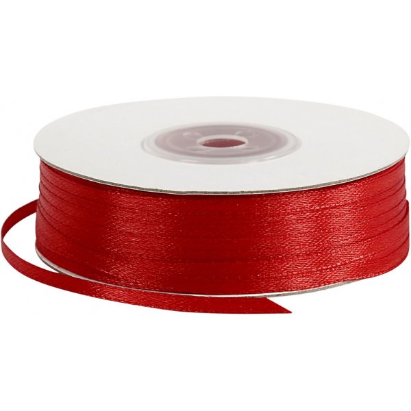 Satinband - Rot - B3 mm - 100 m Satinband - Rot - B3 mm - 100 m