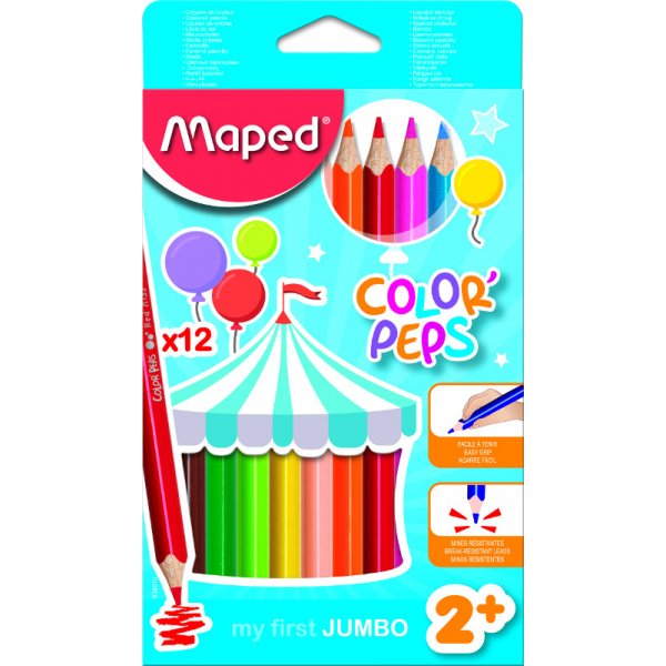 Farbstiftset - Maped - Color' peps 12 Jumbo-Bleistifte