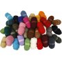 Kardierte Wolle - gemischte Farben - 35 x 100 g