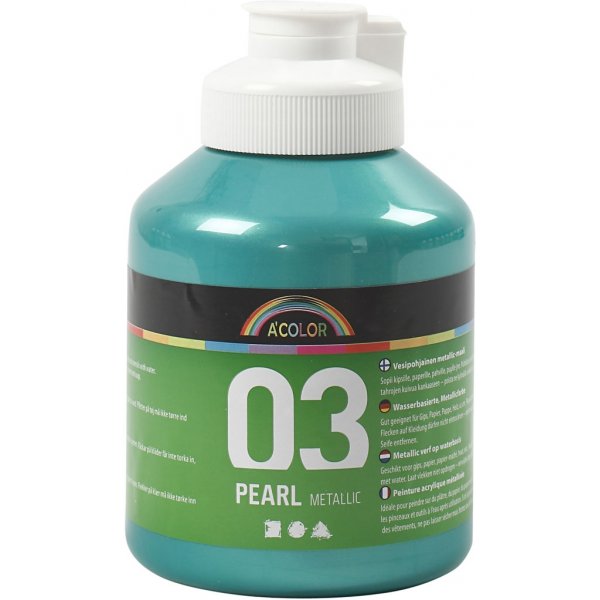 Schulfarbe Acryl - Metallic - Grün - Metallic - 500 ml Schulfarbe Acryl - Metallic - Grün - Metallic - 500 ml